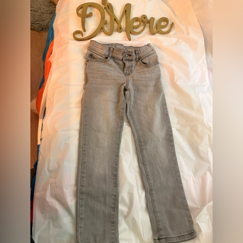 Boys The Children’s Place Gray Stretch Straight Jeans Size 7